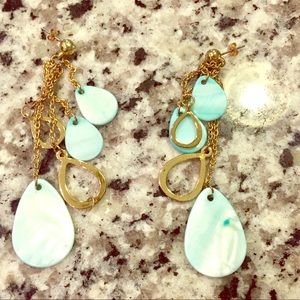 Turquoise and Gold Dangle Earrings